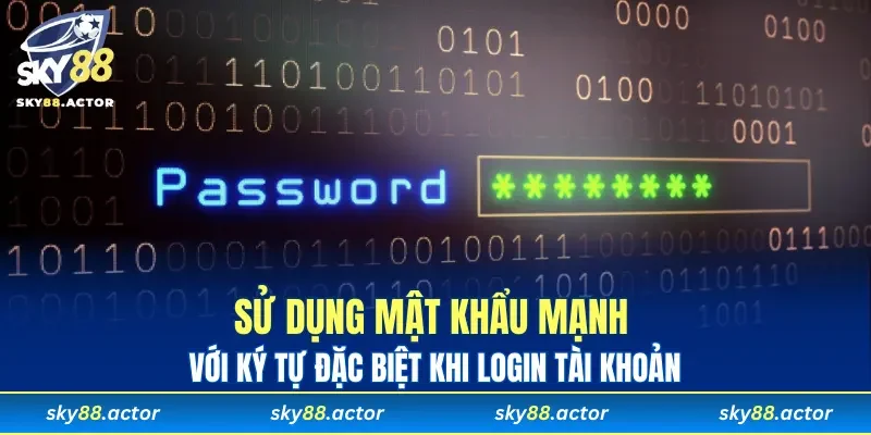 Sử dụng mật khẩu mạnh với ký tự đặc biệt khi login tài khoản